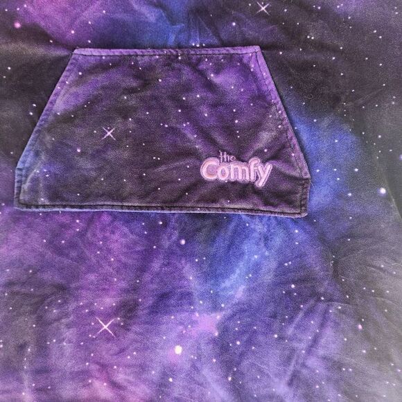 The Comfy Hoodie Kids One Size Blanket Sherpa Pullover Dream Starry Night Purple - Picture 3 of 4